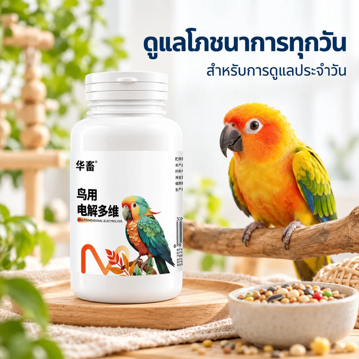 Pethealer วิตามินรวมและอิเล็กโทรไลต์เสริมสำหรับนก – 100 กรัม