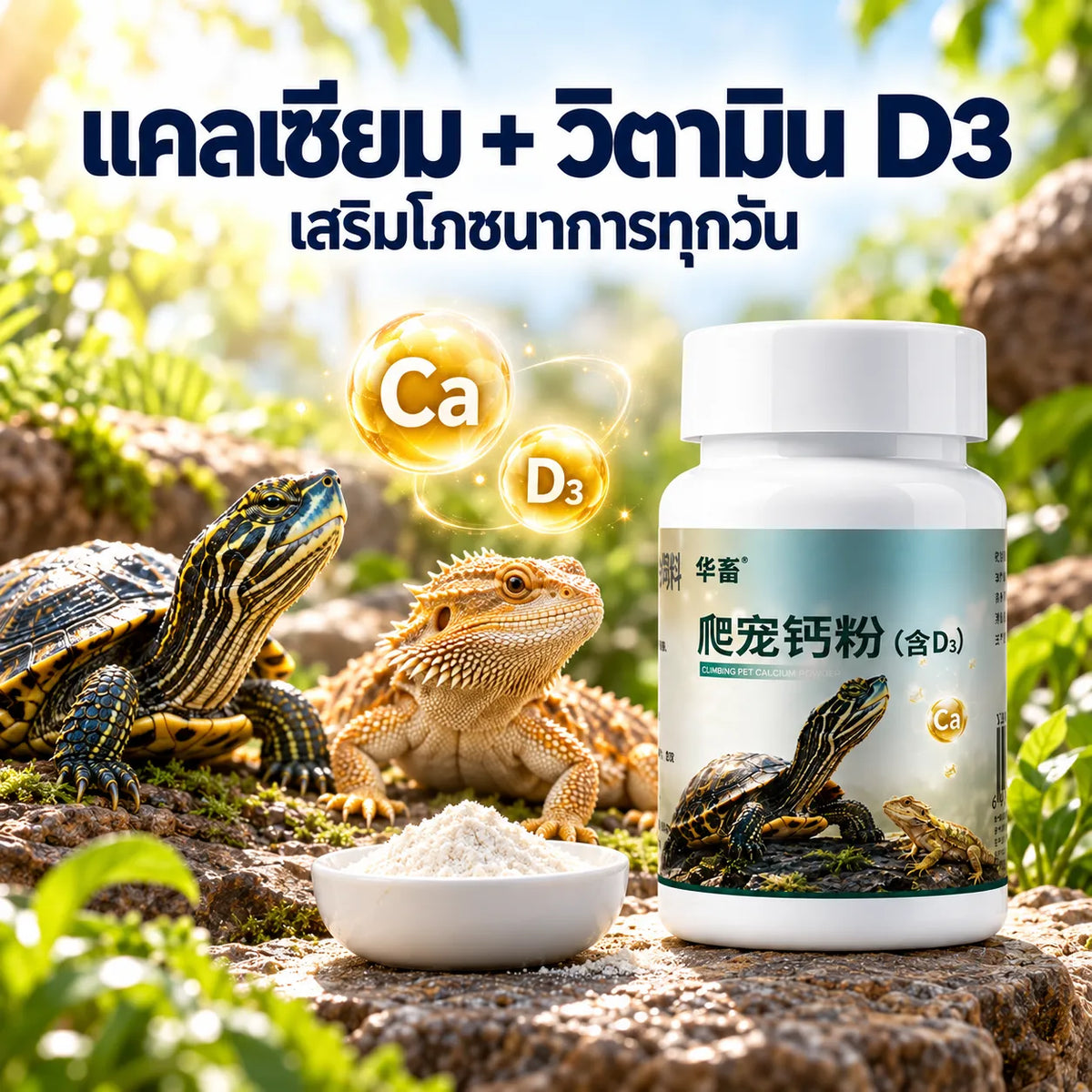 Pethealer Calcium Powder with Vitamin D3 for Reptiles – 100g