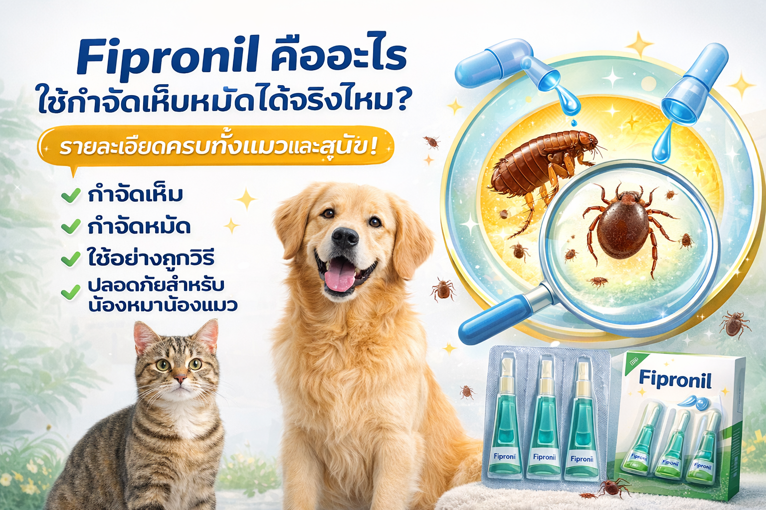 Fipronil คืออะไร ใช้กำจัดเห็บหมัดได้จริงไหม