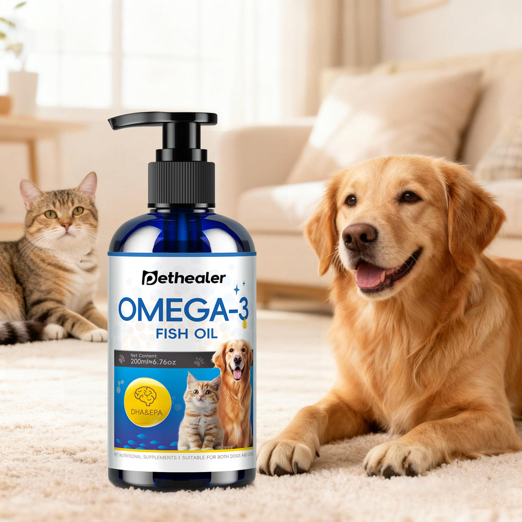 น้ำมันปลาสำหรับสัตว์เลี้ยงแบบปั๊ม 200 มล. 1 ขวด (ด้านหน้า)