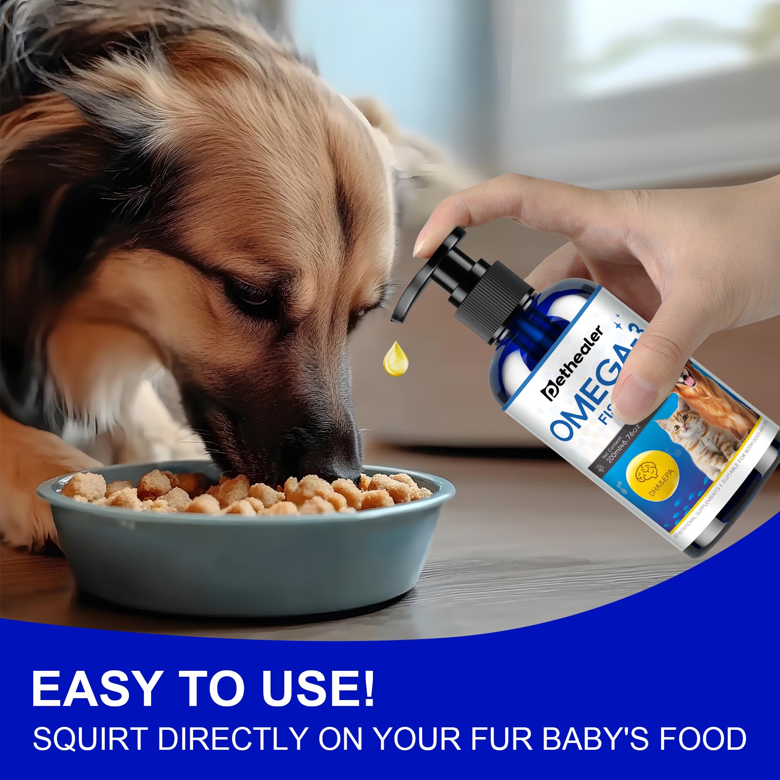 Pethealer น้ำมันปลา Omega-3 สำหรับสุนัขและแมว