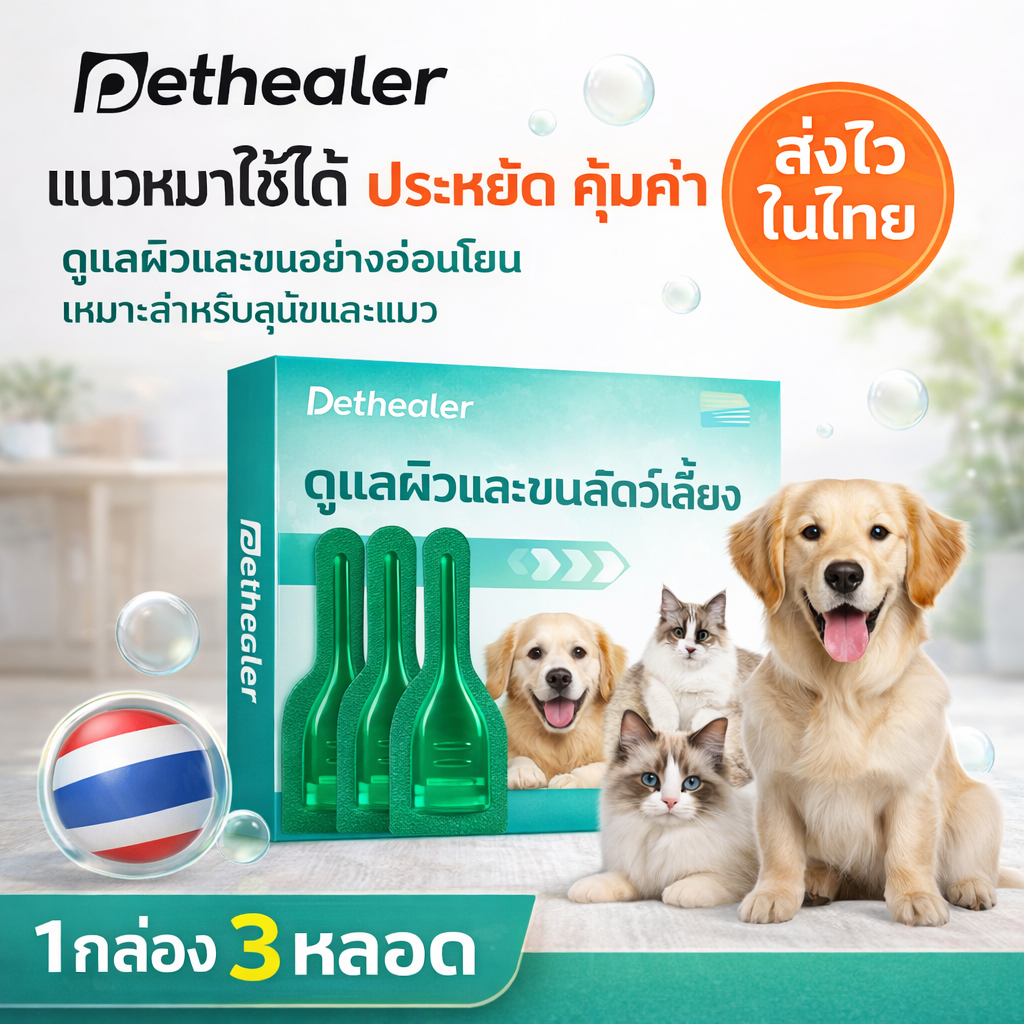 Pethealer ยาหยอดกำจัดหมัดสำหรับแมวและสุนัข