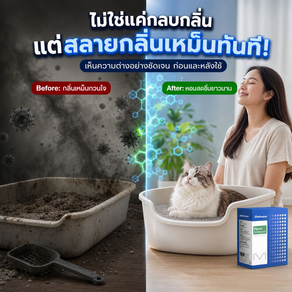 Pethealer ผงกำจัดกลิ่นทรายแมว ลดกลิ่นไม่พึงประสงค์ ปลอดภัยสำหรับสัตว์เลี้ยง