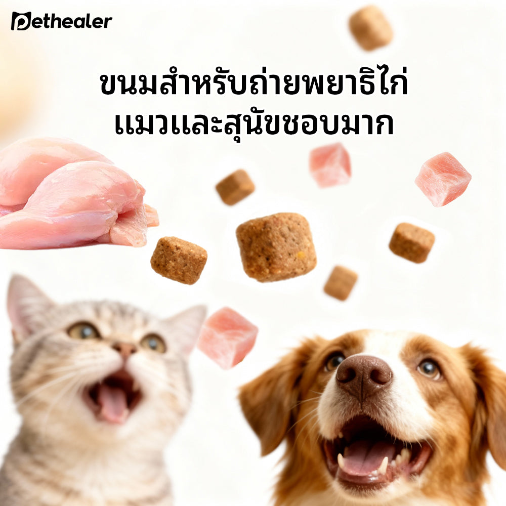 ขนมกำจัดพยาธิภายในสำหรับสัตว์เลี้ยง Pethealer—สูตรปลอดภัย