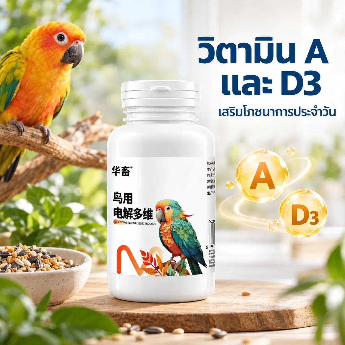 Pethealer Multivitamin & Electrolyte Supplement for Birds – 100g